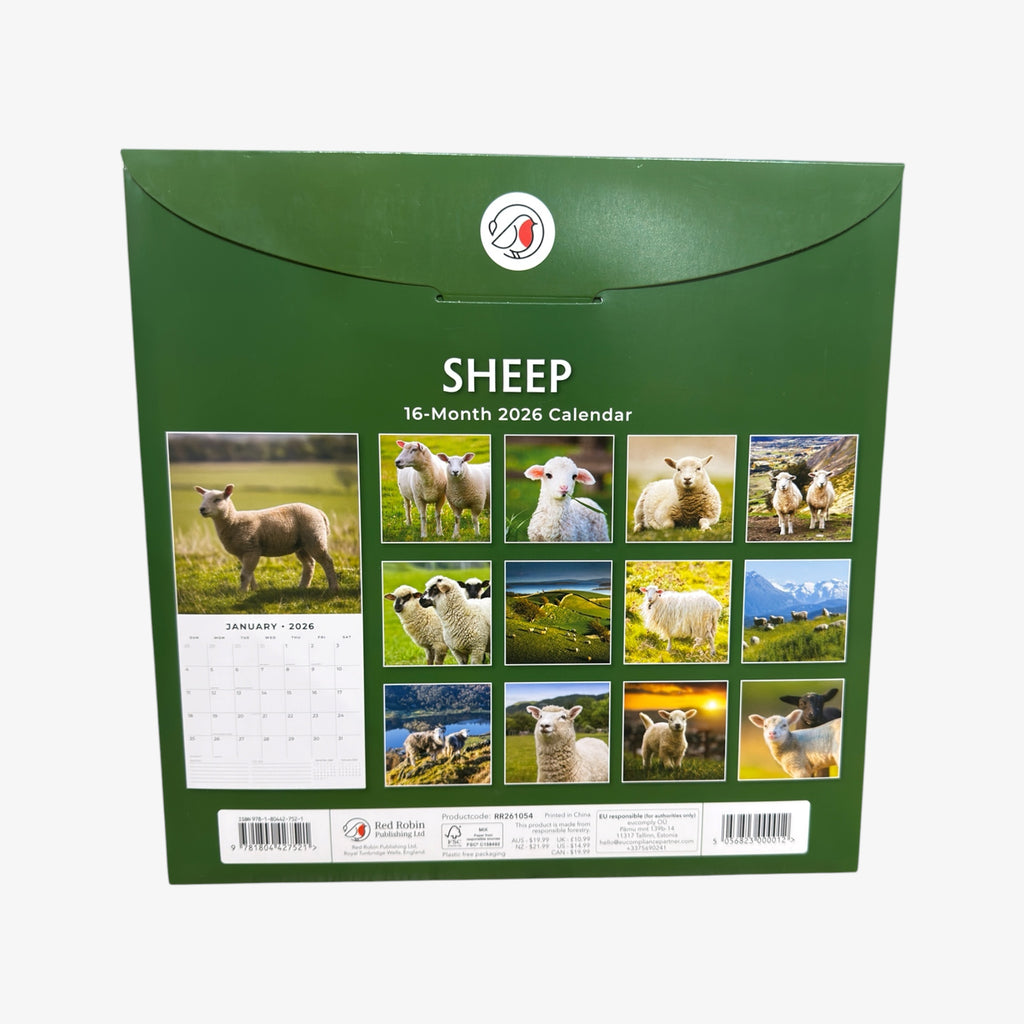 Tushita 2026 Family of Bears 16-Month Wall Calendar 12" x 12"