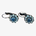 Vintage Silver Plated Flower Blossom Crystal Earrings