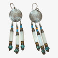 Handmade Sterling Silver Navajo Concho Dangle Earrings