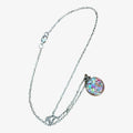 Silver Tone Necklace with Resin Ball Pendant 18"L