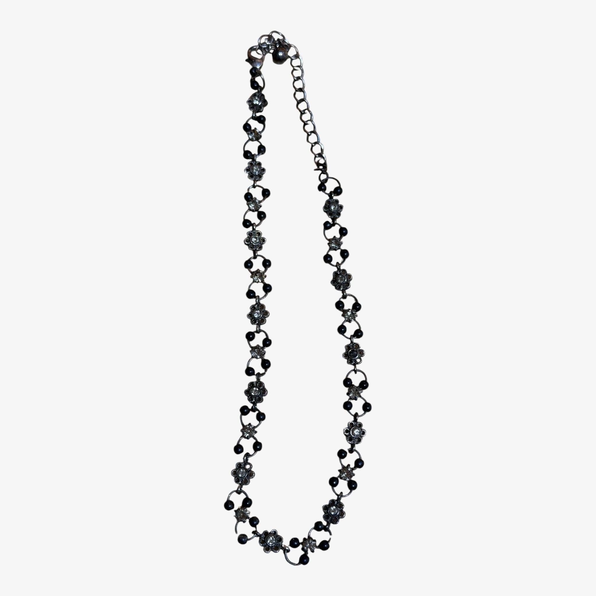 Vintage Black Flower Necklace