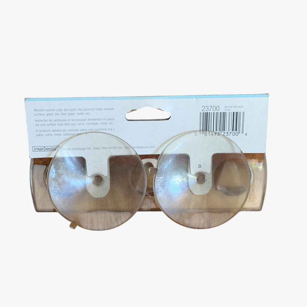 InterDesign Clear Plastic 3-hook Suction Bar