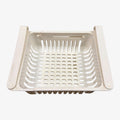 White Plastic Retractable Refrigerator Drawer Organizer for Fruit and Vegetable