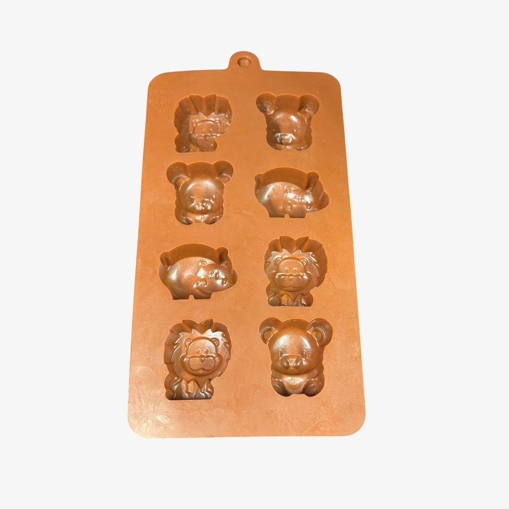 NY Cake Animals Silicone Chocolate Mold, 8 Cavities 12" x 7" x 0.5"
