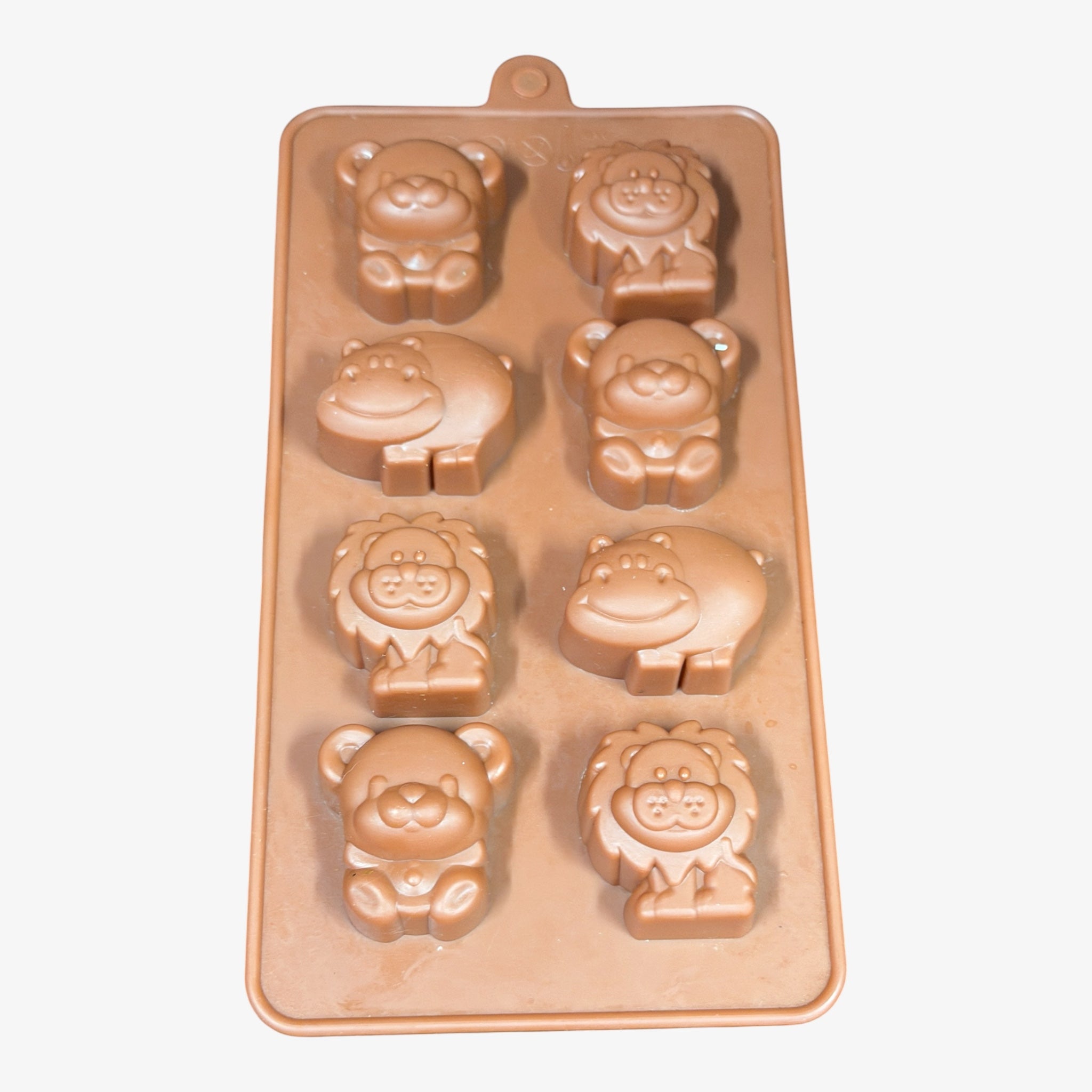 NY Cake Animals Silicone Chocolate Mold, 8 Cavities 12" x 7" x 0.5"