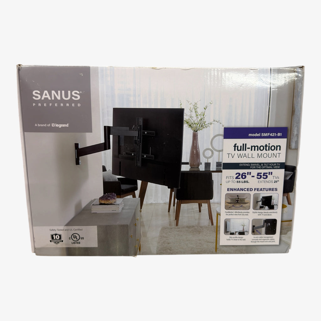 Sanus Model SMF421-B1 Full-Motion TV Wall Mount Fits 26"-55" Up to 55 lbs