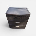 Sterilite 3-Drawer Wide Weave Tower in Espresso Brown 16"D x 22"W x 24"H