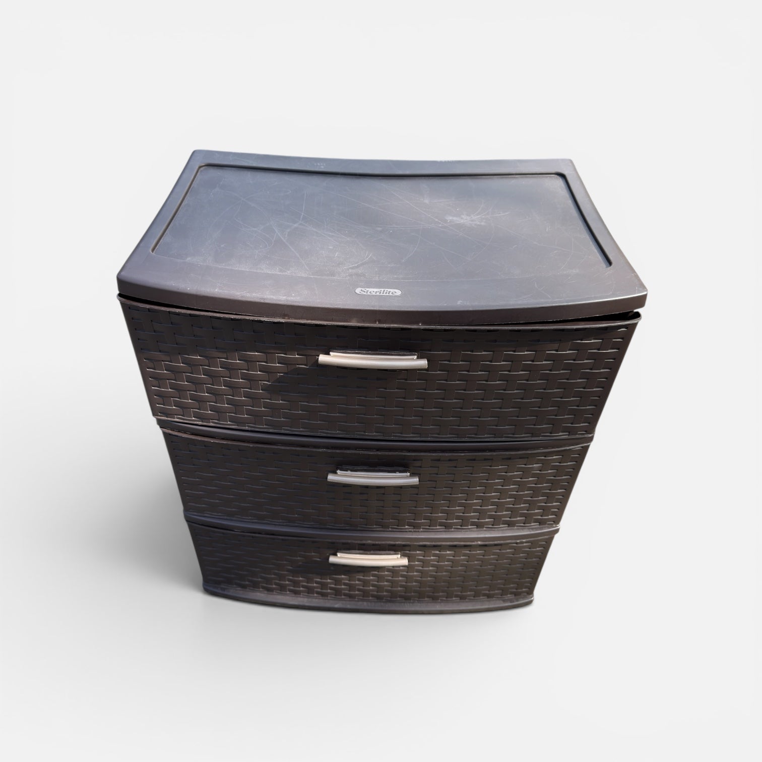 Sterilite 3-Drawer Wide Weave Tower in Espresso Brown 16"D x 22"W x 24"H