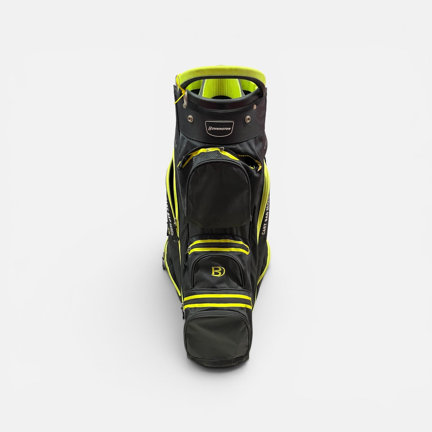 Bennington Quiet Organizer 14 Cart Bag in Black with Neon Yellow Accents