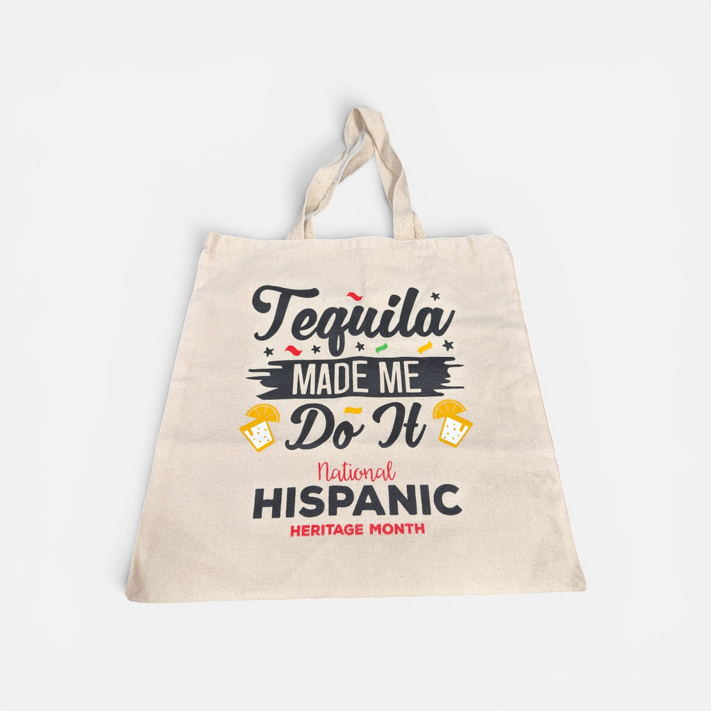 "Tequila Made Me Do It" Canvas Tote Bag 14.5" x 15.5"