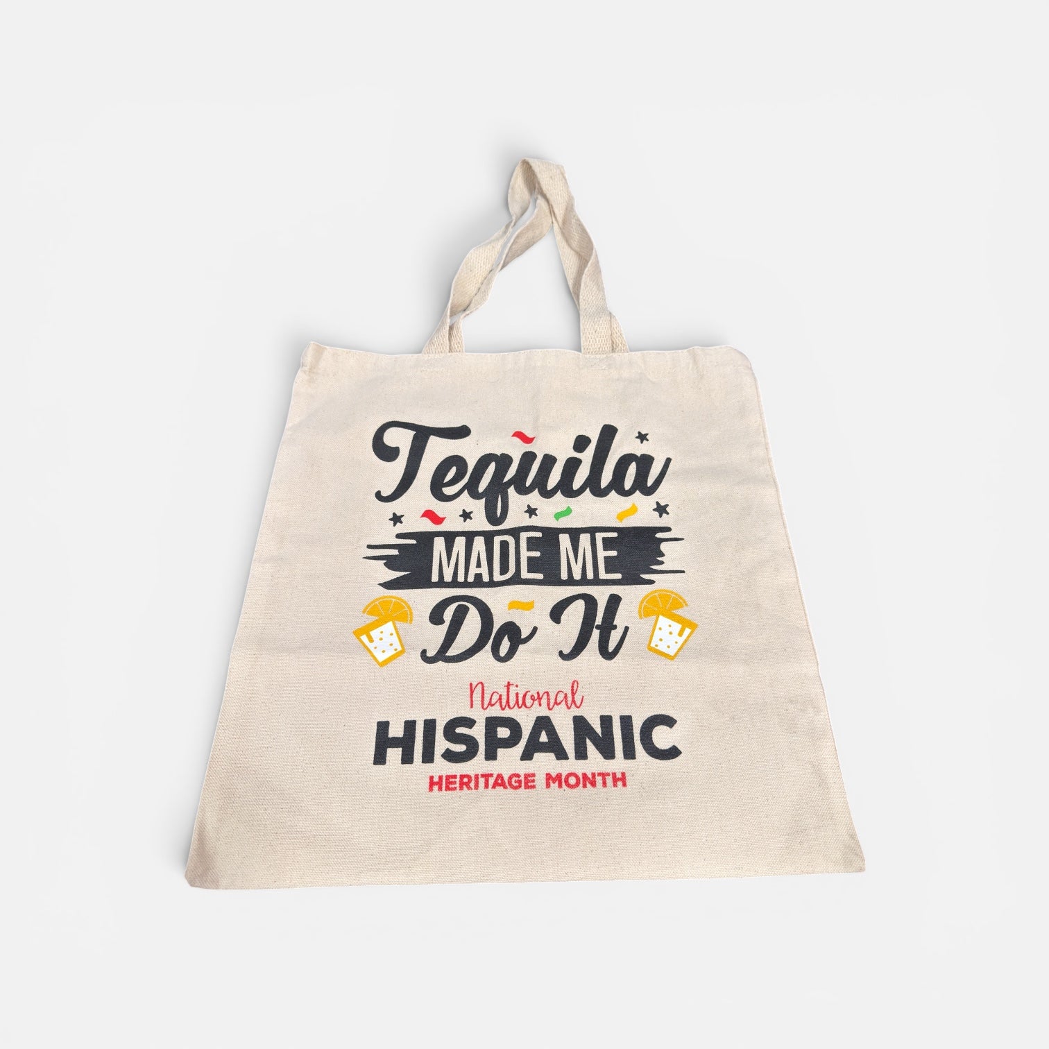 "Tequila Made Me Do It" Canvas Tote Bag 14.5" x 15.5"