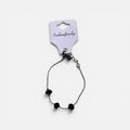 Fashion Jewelry 3-Beads Black Cord Bracelet
