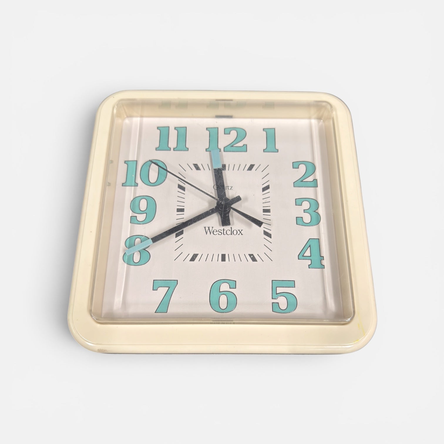 Vintage Westclox Wall Clock Plastic Frame 7" x 7"