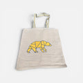 Geometric Golden Bear Cavas Tote Bag 15" x 15"
