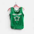 Women's Green Sleeveless Tank Top with Silver "RECYCAR" text and a Star Graphic Size: M