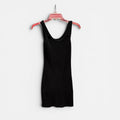 Black Ribbed Scoop Neck Sleeveless Mini Dress Size: S