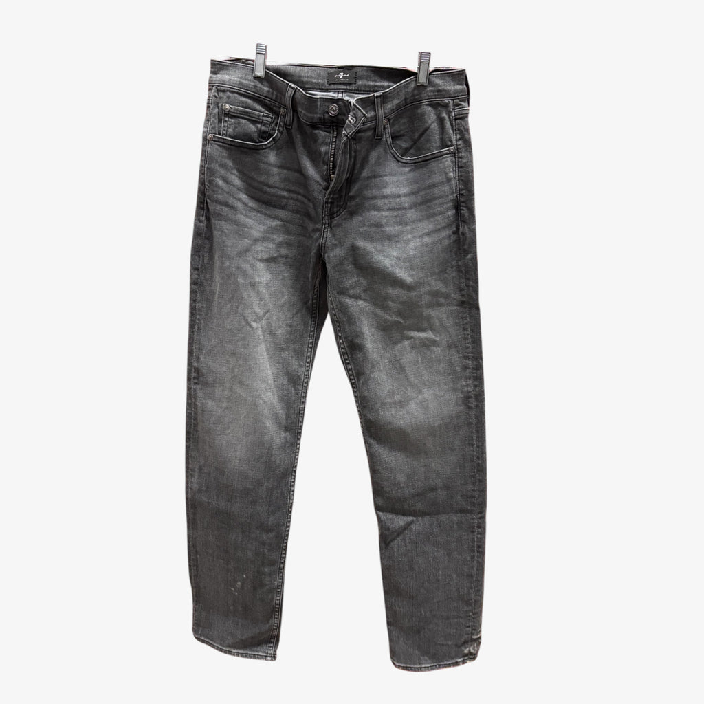 Seven For All Mankind Men's Faded Black Jeans Straight-Leg Style Size: 33