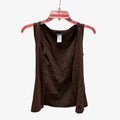 Jones New York Ruffled Front Sleeveless Tank Top Brown Size: M
