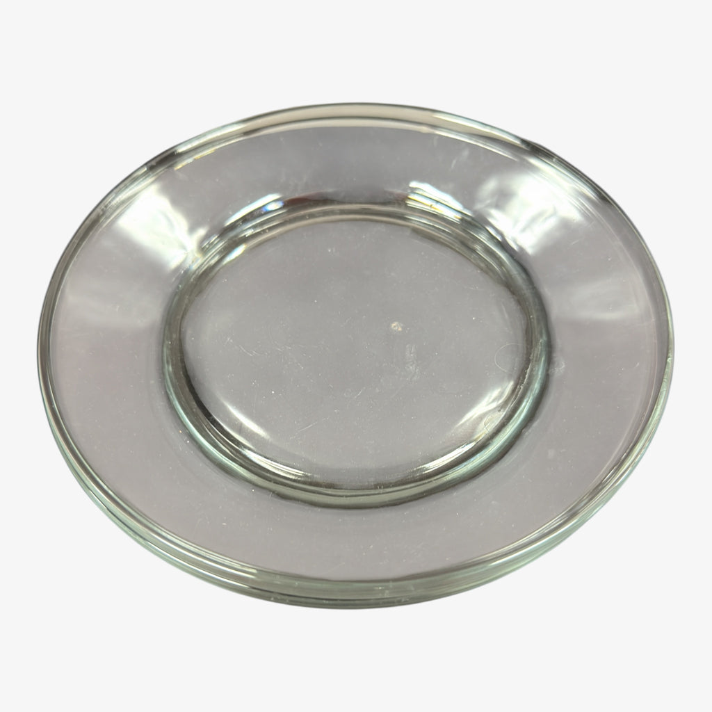 Set of 3 Clear Glass Salad or Dessert Plates 7.5"