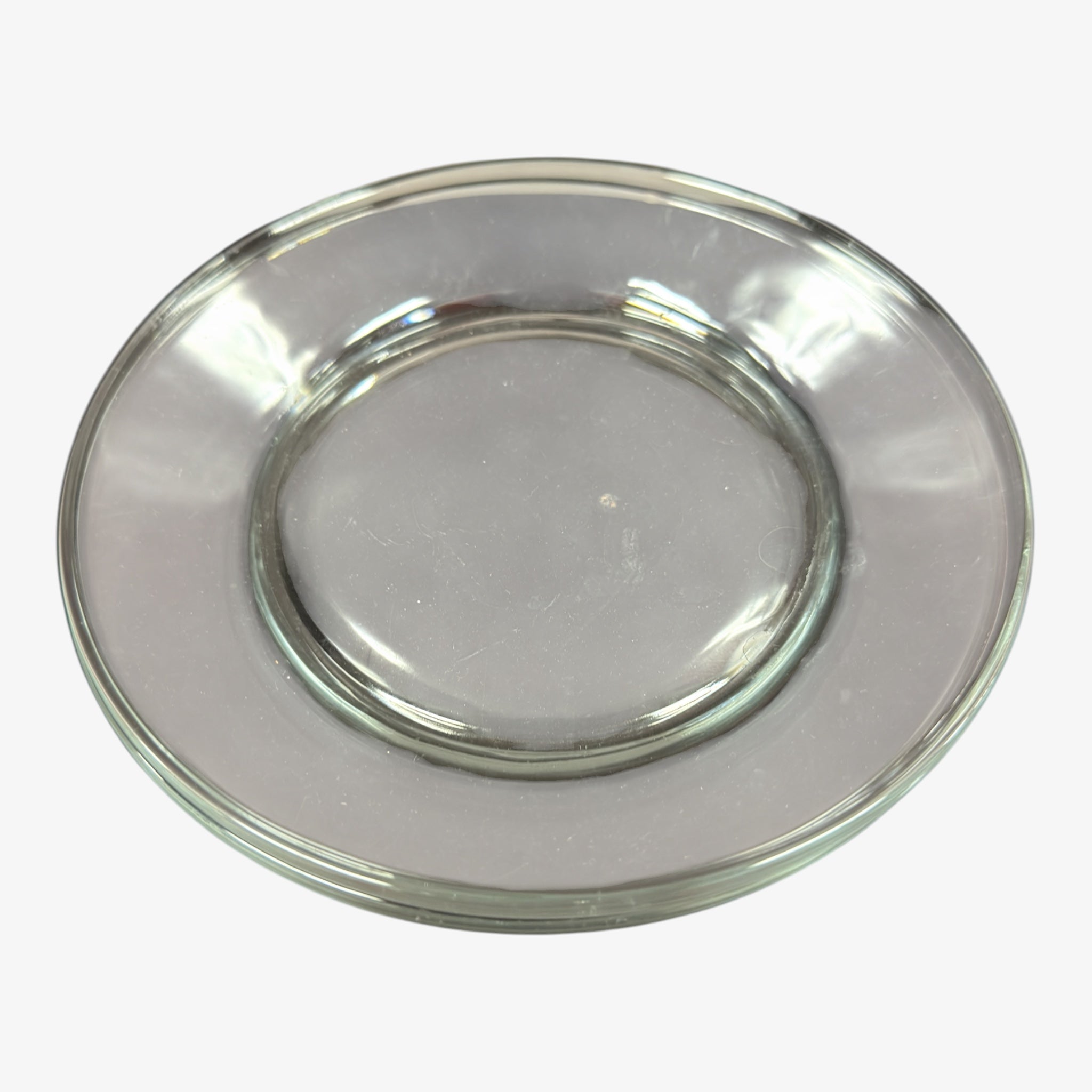 Set of 3 Clear Glass Salad or Dessert Plates 7.5"