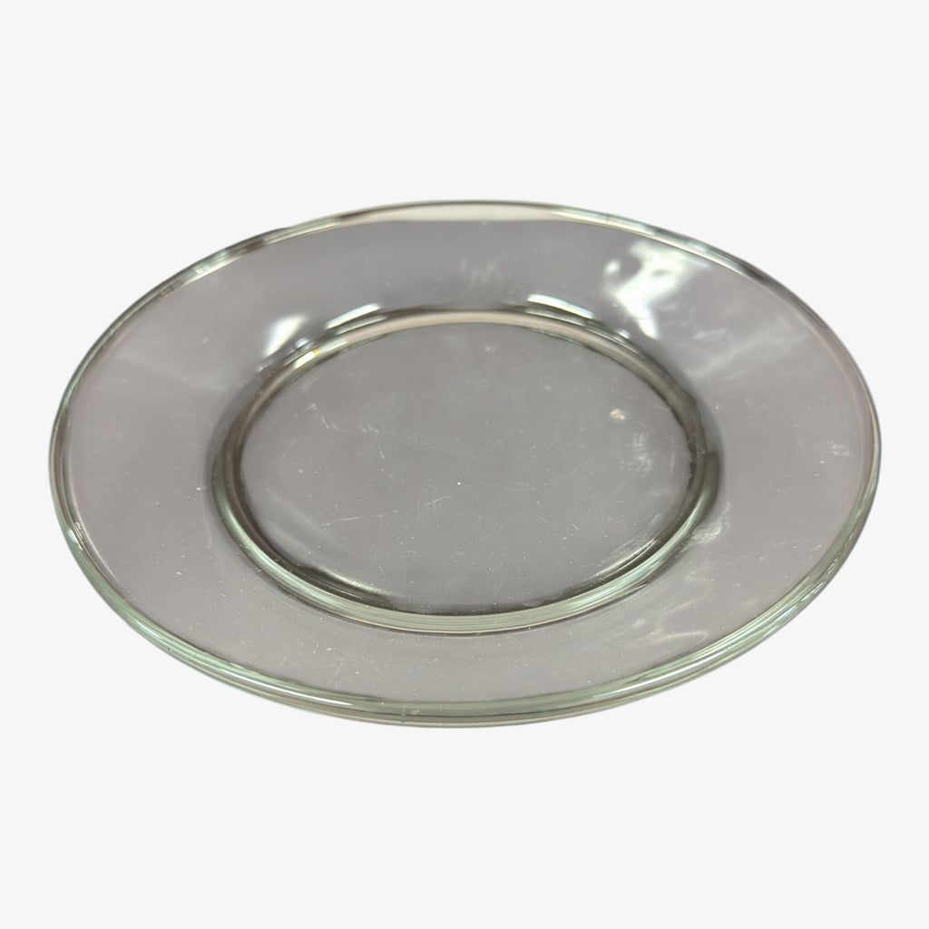 Set of 3 Clear Glass Salad or Dessert Plates 7.5"