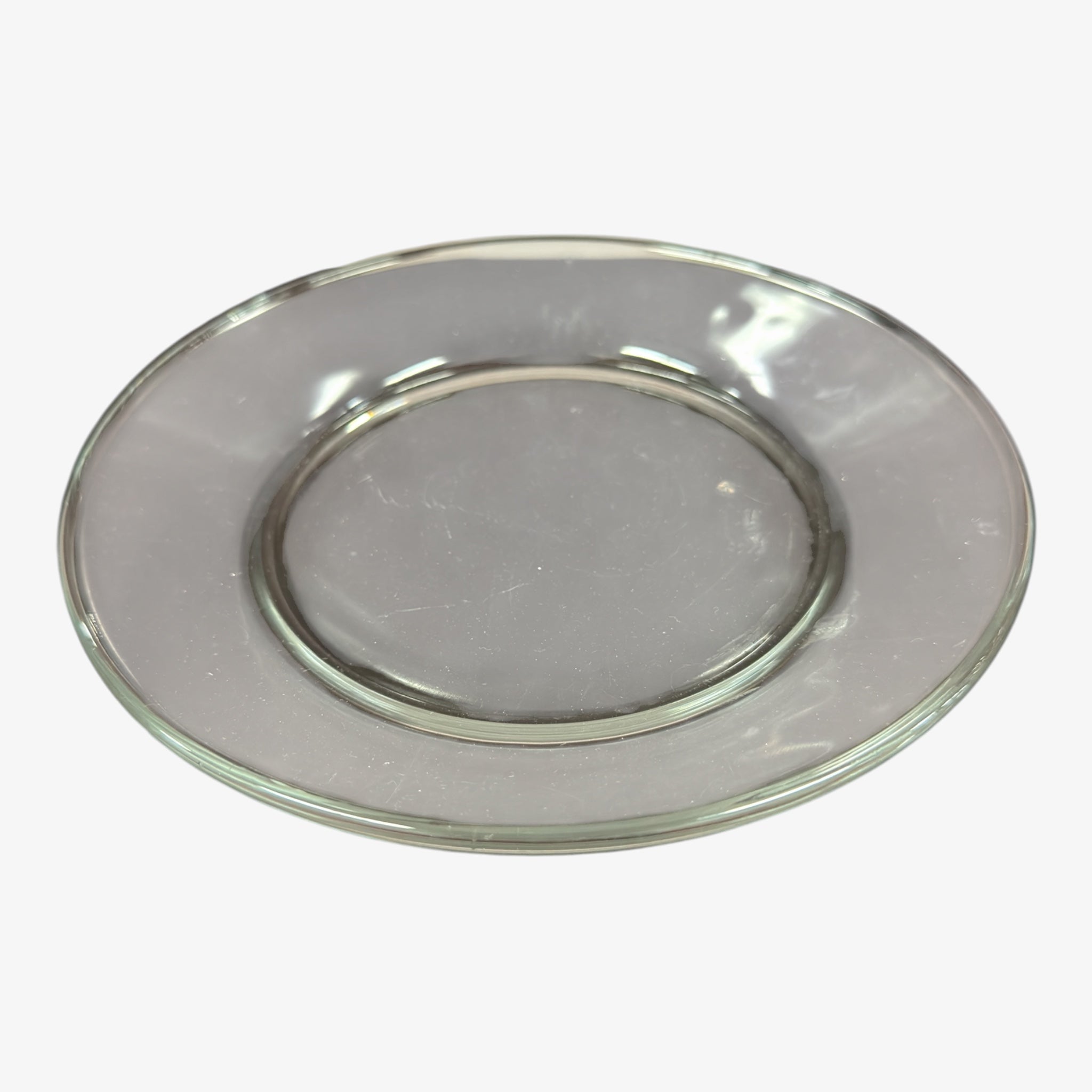 Set of 3 Clear Glass Salad or Dessert Plates 7.5"