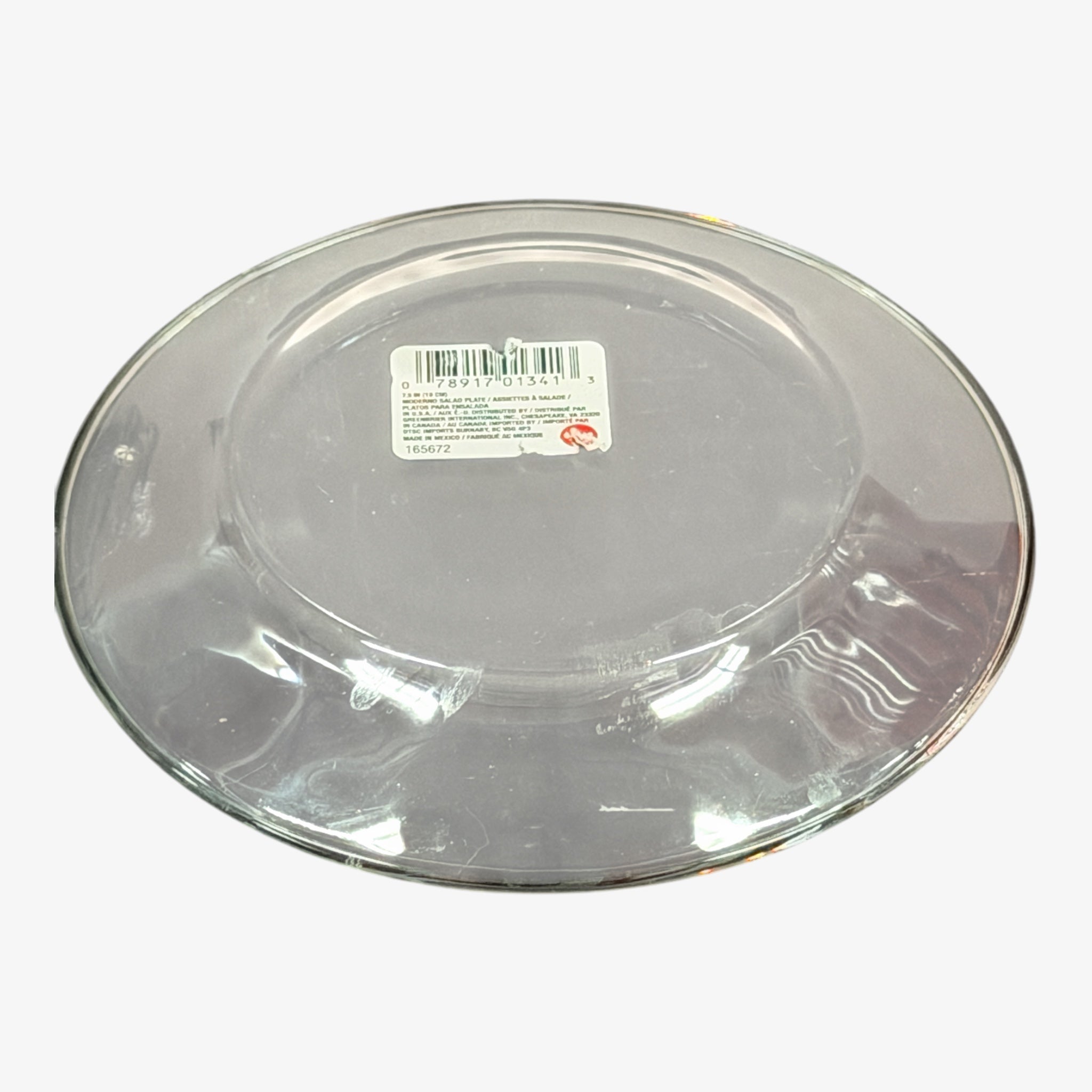 Set of 3 Clear Glass Salad or Dessert Plates 7.5"