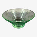 Vintage Green Glass Bowl with a Swirl Design 5"D