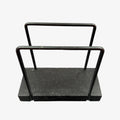 Black Napkin Holder Minimalist Design with Wooden Base 6" x 5" x 3"