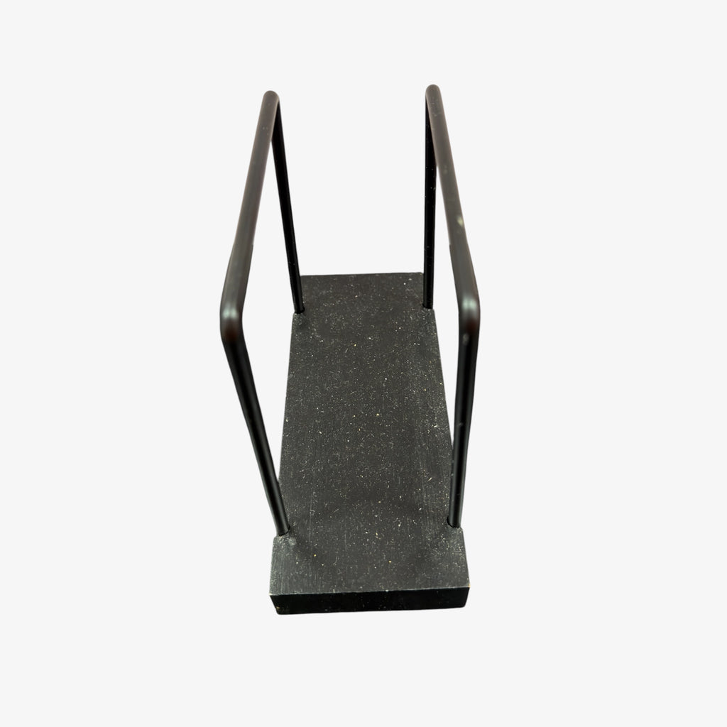 Black Napkin Holder Minimalist Design with Wooden Base 6" x 5" x 3"