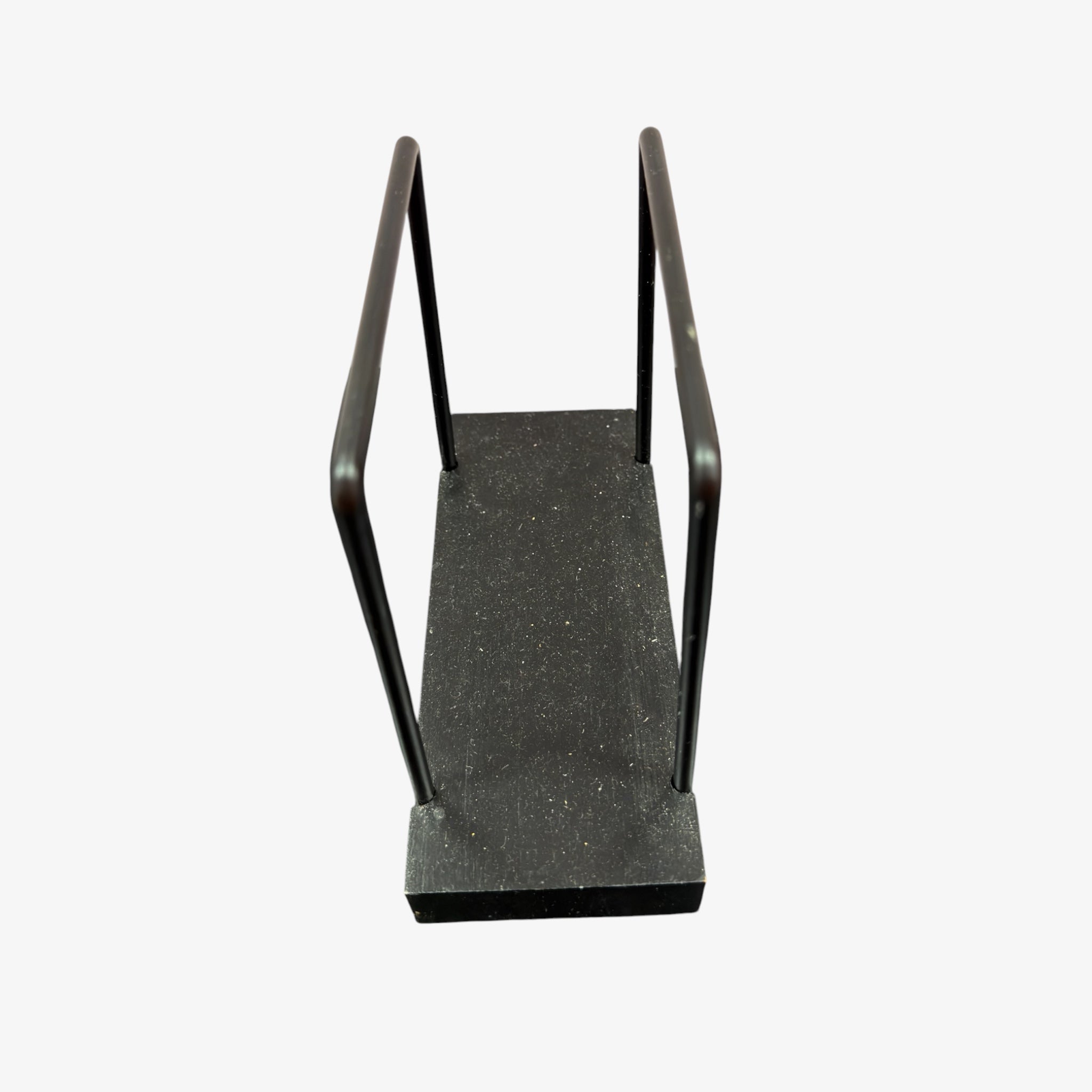 Black Napkin Holder Minimalist Design with Wooden Base 6" x 5" x 3"