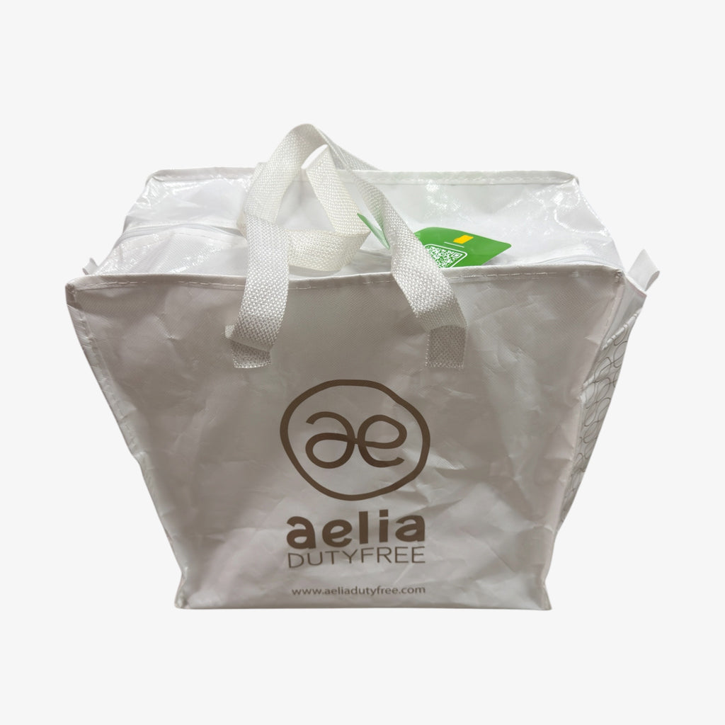 Aelia Duty Free Reusable White Plastic Bag