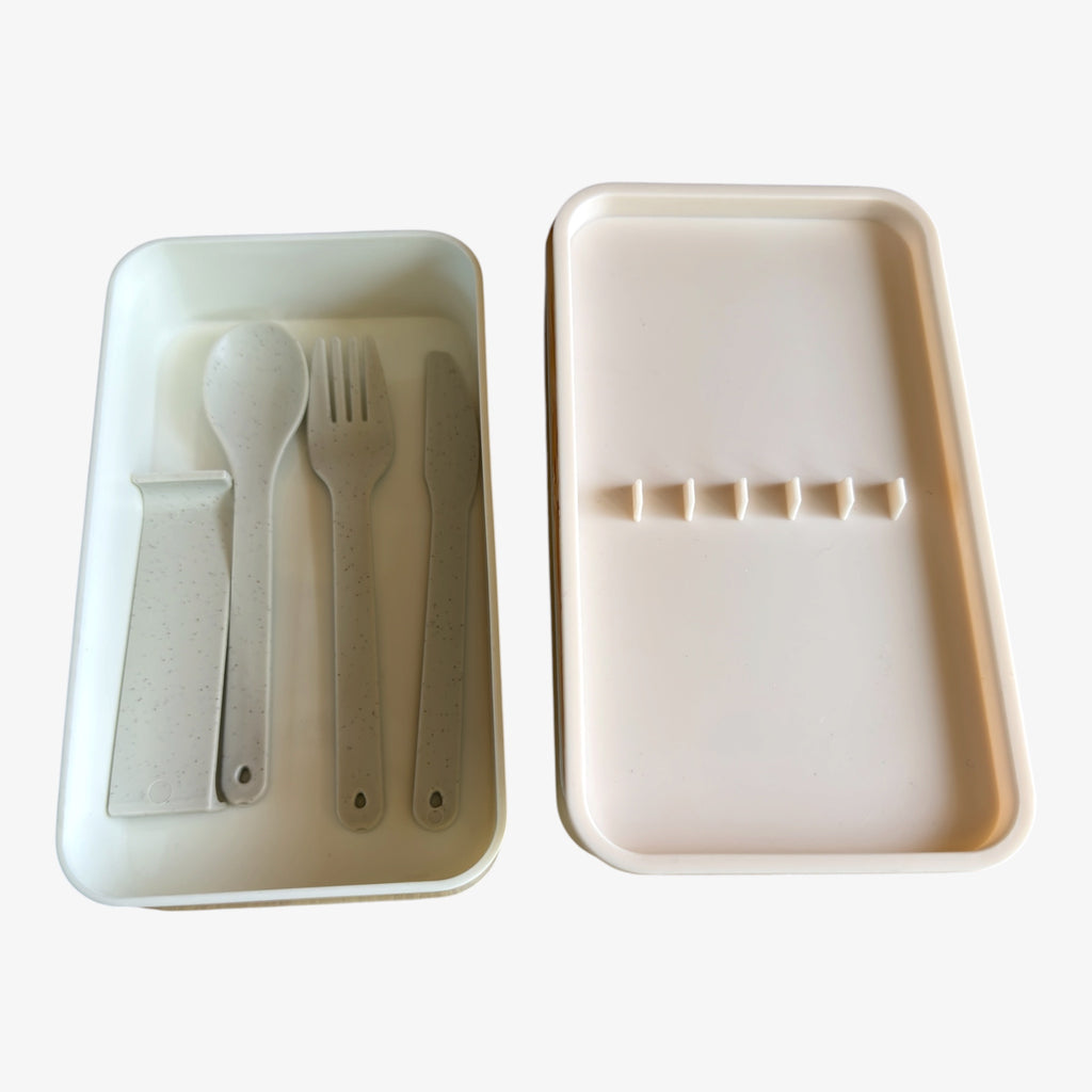 Nature's Soy Bamboo Bento Lunch Set 7 1/4" W x 4 1/8" H x 3 3/4" D