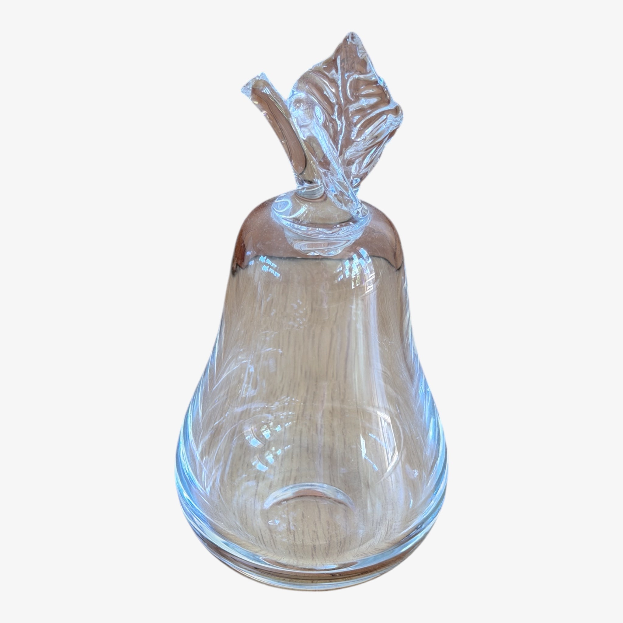 Hand Blown Glass Pear Paperweight Figurine 6"H
