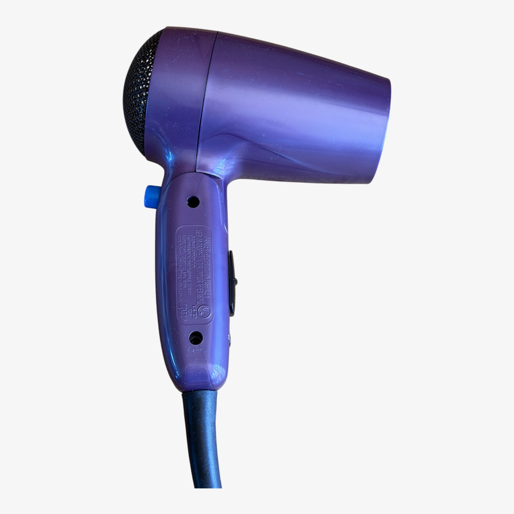 Conair Folding Handle Hair Dryer 1875 2 Heat speed Settings Cool Button Purple