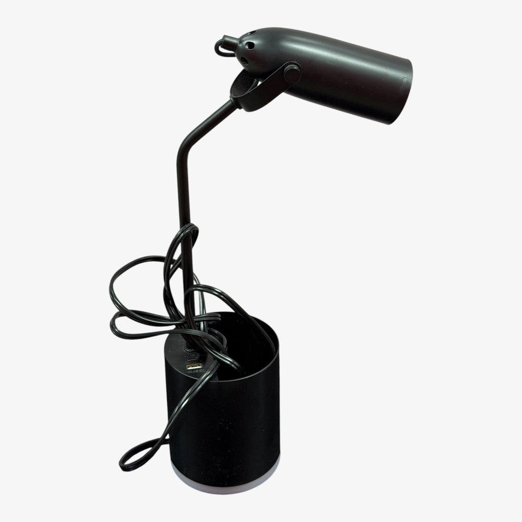 Room Essentials™  Task Table Lamp with Nightlight Ebony Integrated LED Bulb  16.5"H  x 8" Wx 4"D