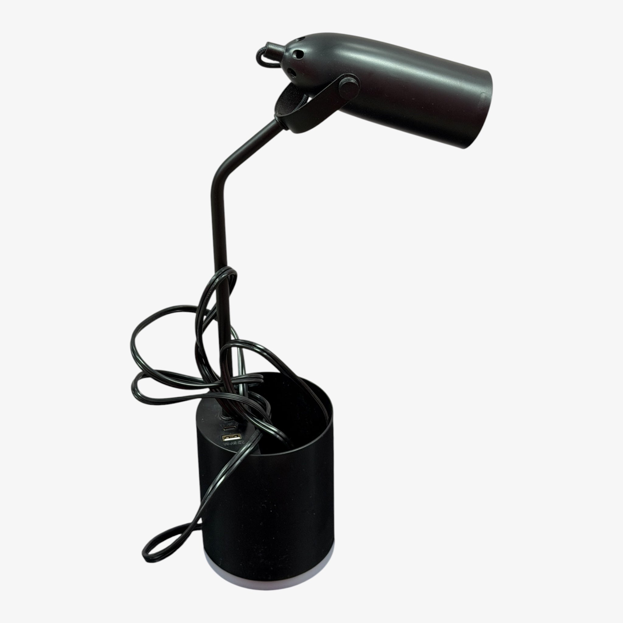 Room Essentials™  Task Table Lamp with Nightlight Ebony Integrated LED Bulb  16.5"H  x 8" Wx 4"D