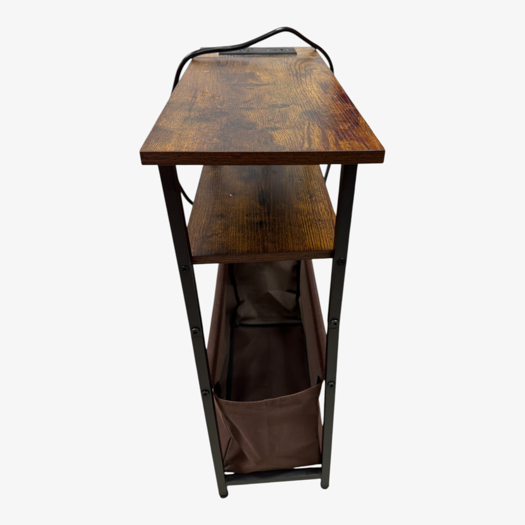 Narrow Side Table with Charging Station
