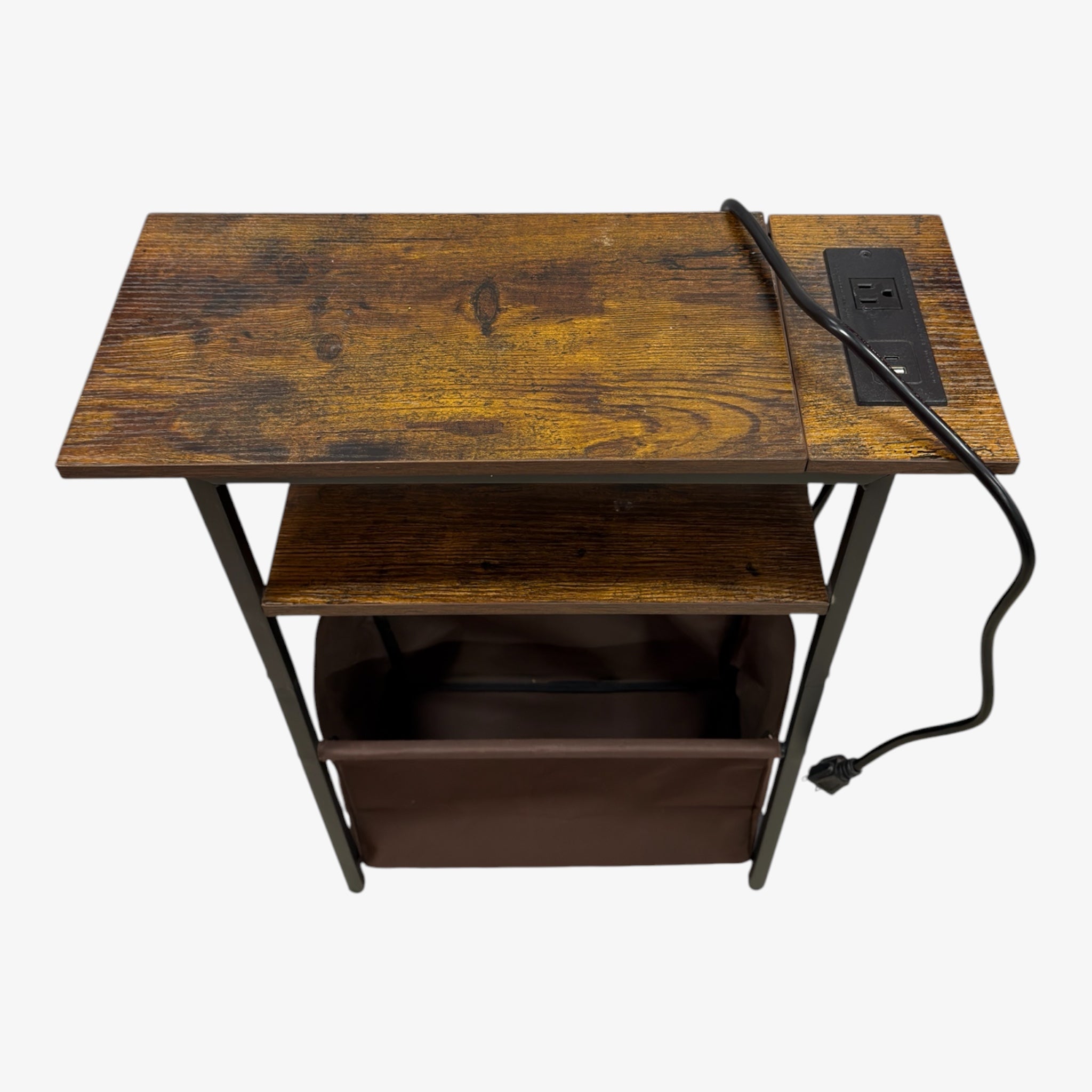 Narrow Side Table with Charging Station