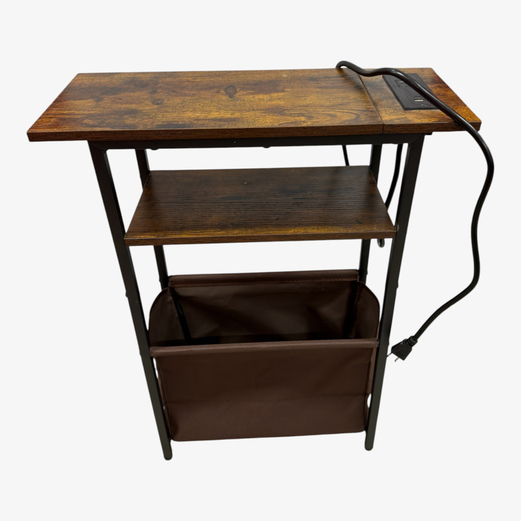 Narrow Side Table with Charging Station