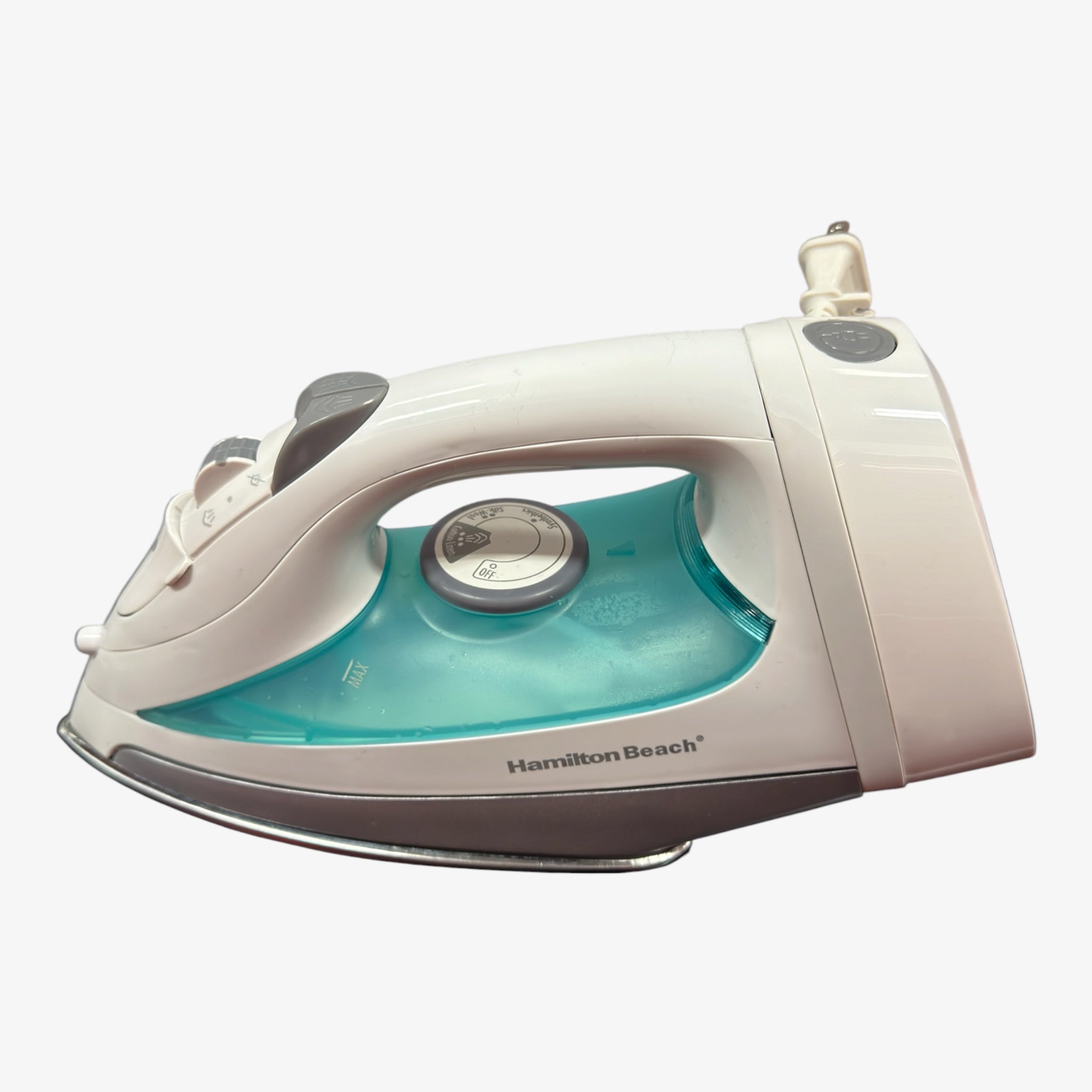 Hamilton Beach Retractable Cord Steam Iron (Model 14212) White/Teal
