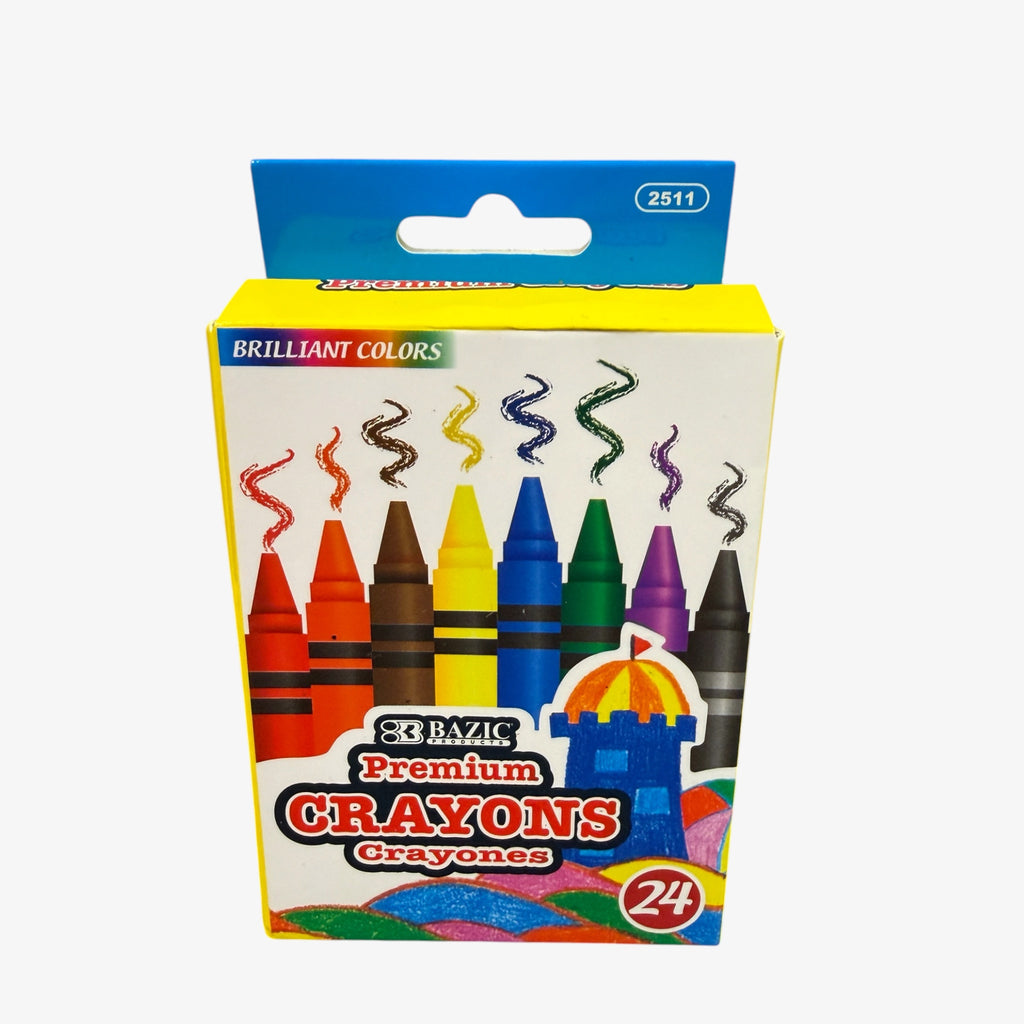 Bazic Premium Crayons, 24 Colors