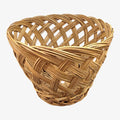 Vintage Handmade Woven Rattan Basket Planter 7.5"D x 6"H