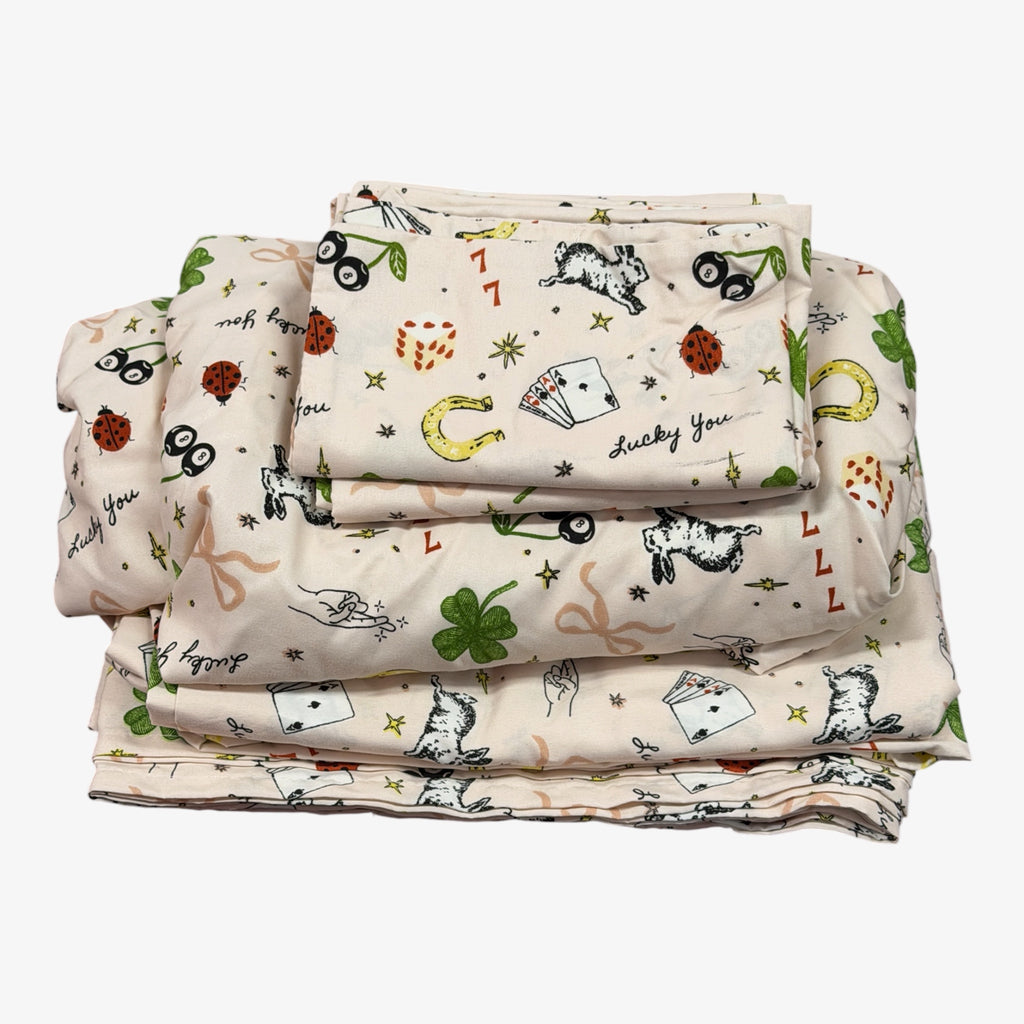 Peri Home Lucky Shamrock and Ladybug Sheet Set Twin Size