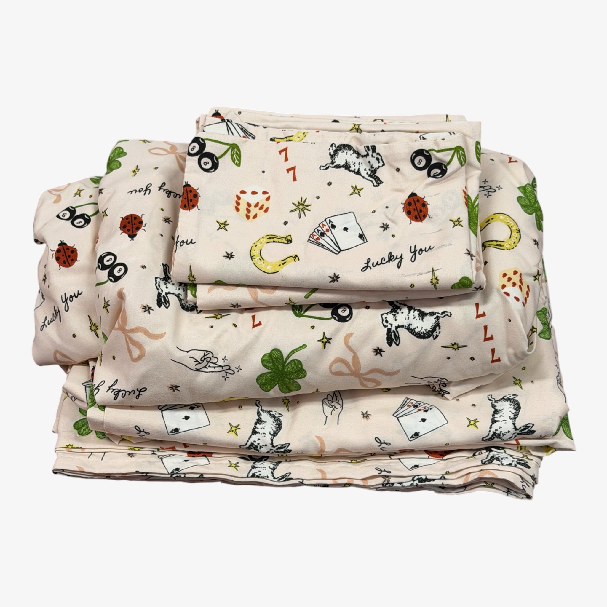 Peri Home Lucky Shamrock and Ladybug Sheet Set Twin Size