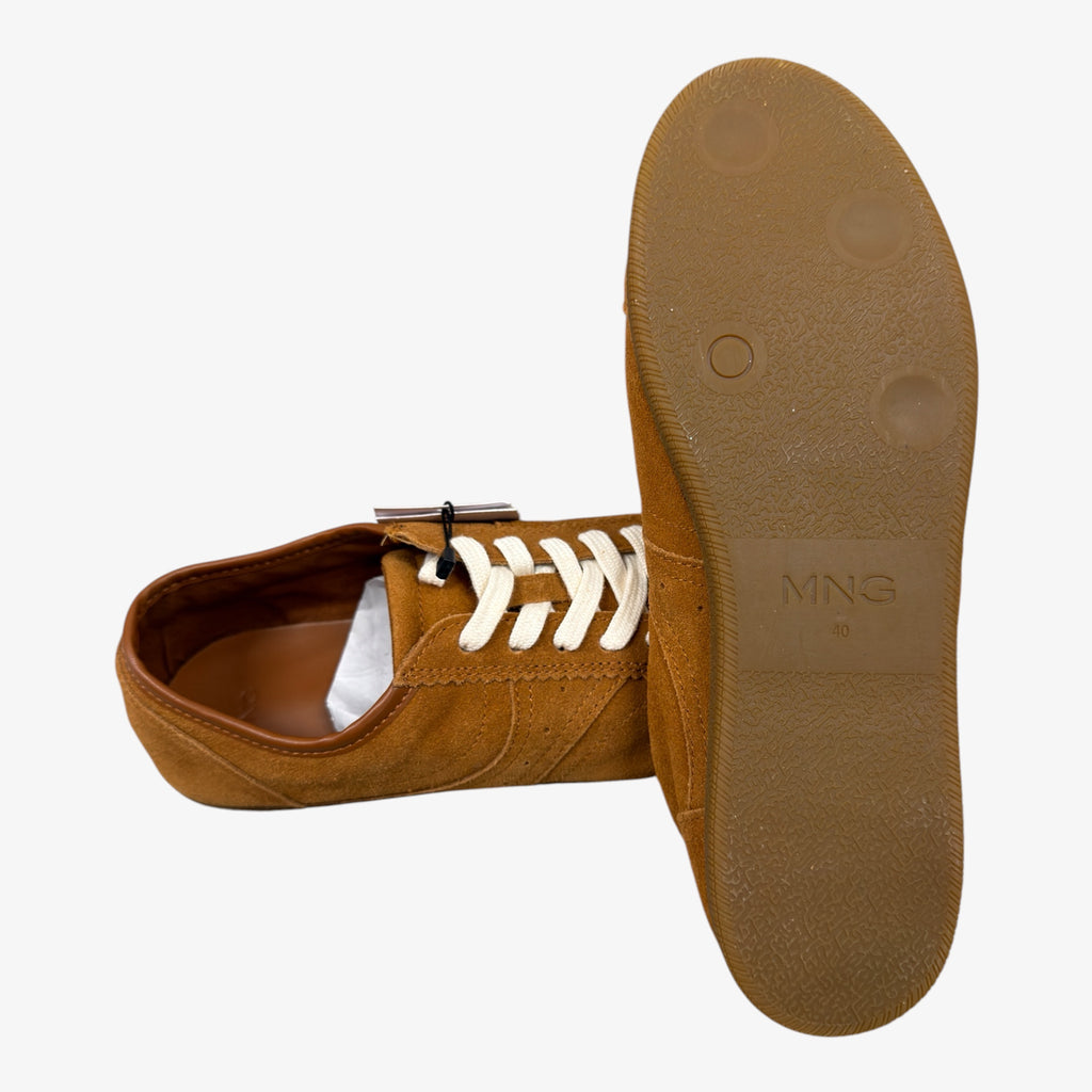 Mango Women's Brown Suede Lace-up Sneakers Size: 40(EU) 9(US)