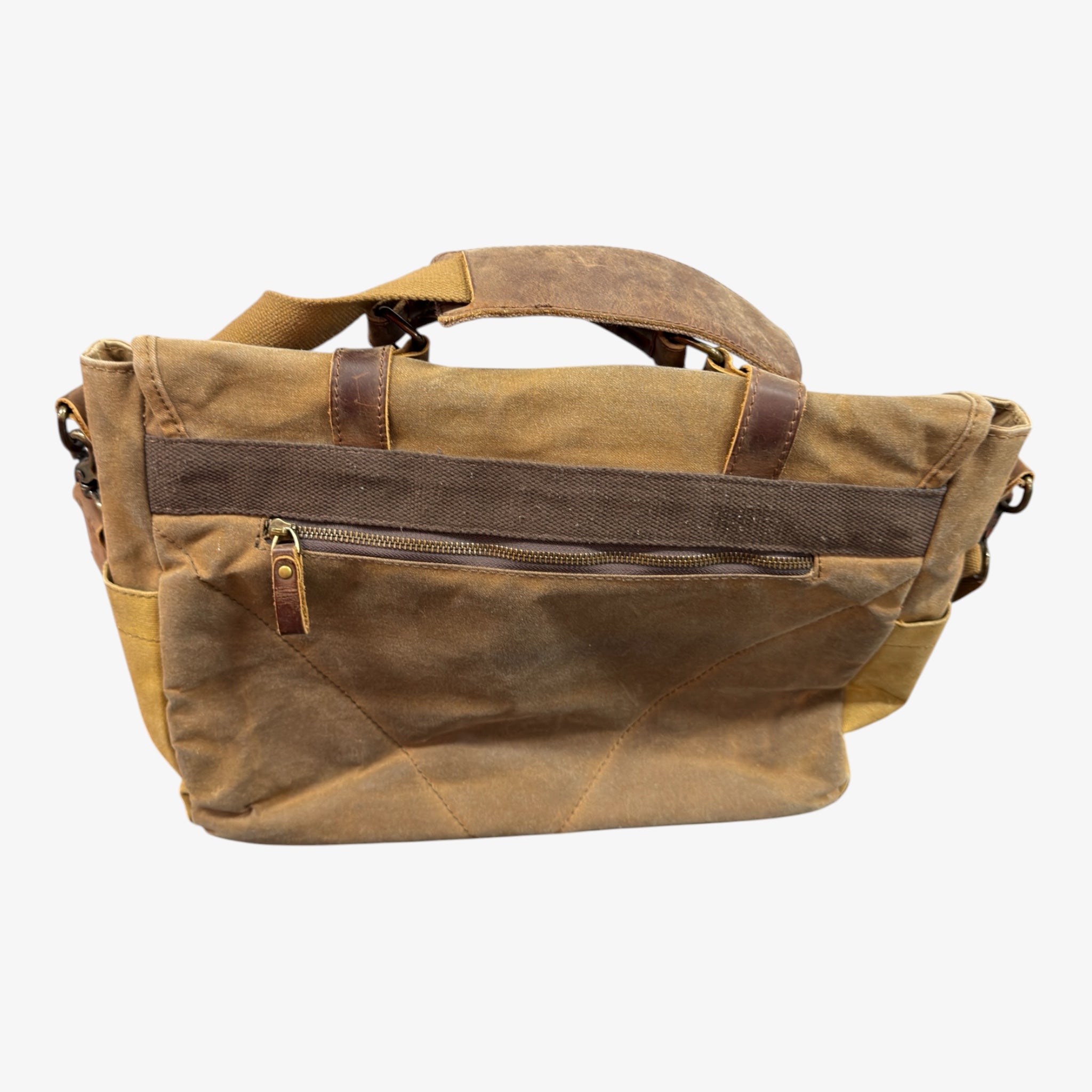 NEWHEY Men's Brown Canvas Messenger Bag 16"