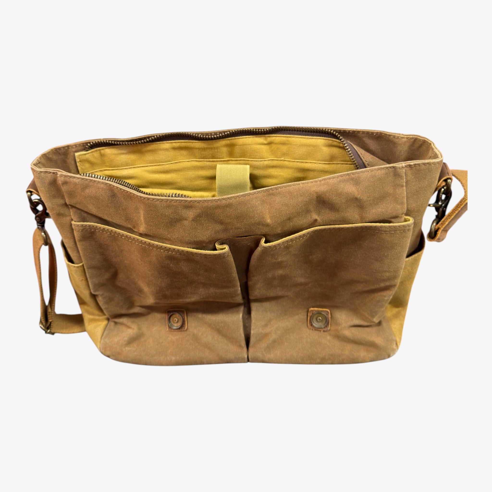 NEWHEY Men's Brown Canvas Messenger Bag 16"
