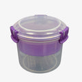 Sistema Breakfast To Go Food Storage Purple Locking Clips & a Clear Lid 17.9 oz