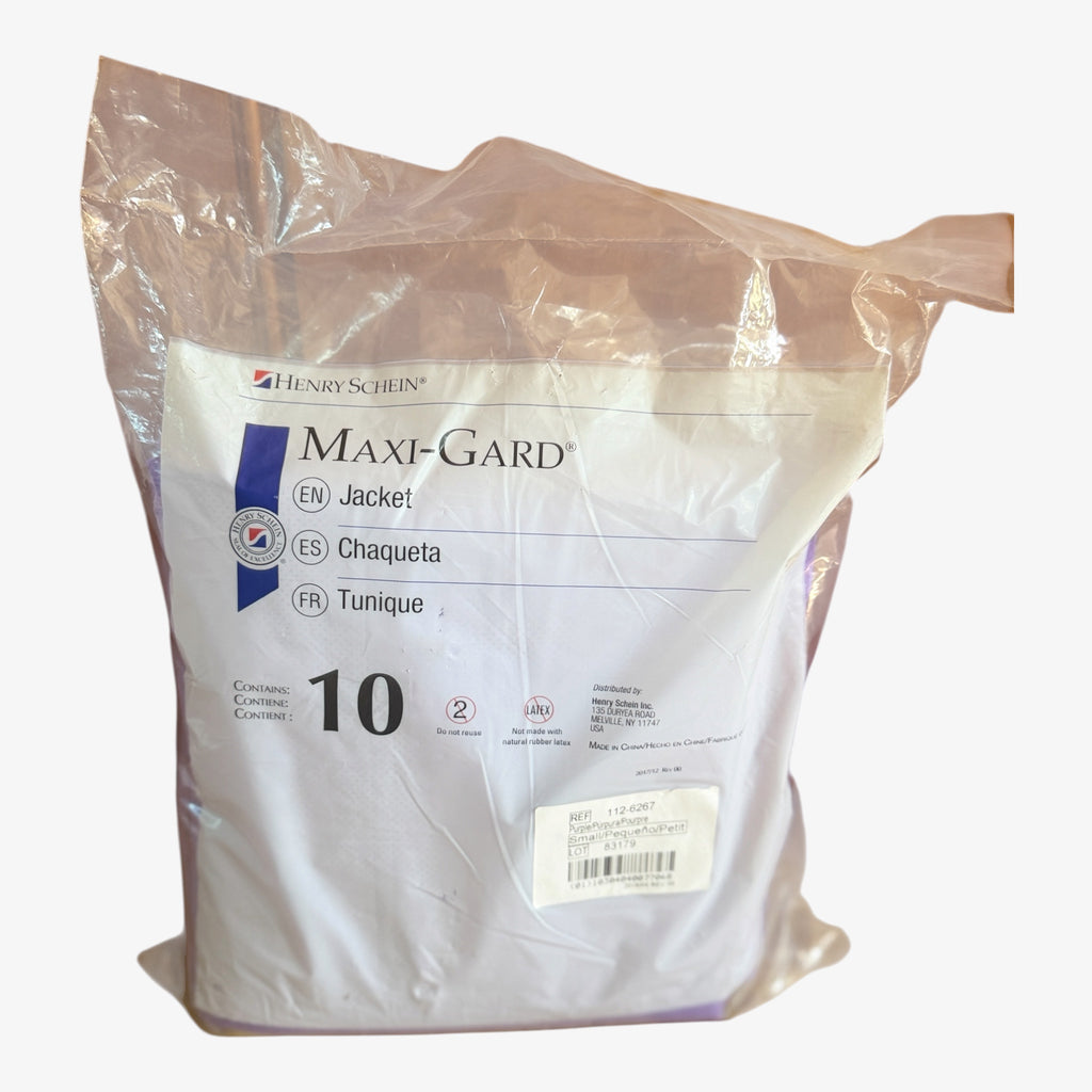 Pack of 5 MAXI-GARD Henry Schein Disposable Jackets Purple Size:S